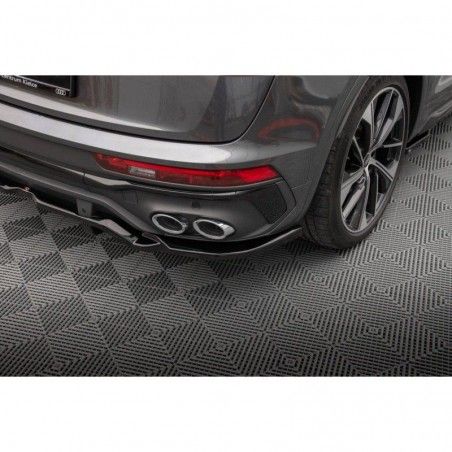 Maxton Central Rear Splitter (with vertical bars) Audi SQ5 Sportback Mk2 Facelift Gloss Black, Nouveaux produits maxton-design