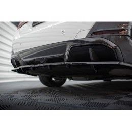 Maxton Central Rear Splitter (with vertical bars) V.1 BMW i4 M-Pack G26 Gloss Black, Nouveaux produits maxton-design