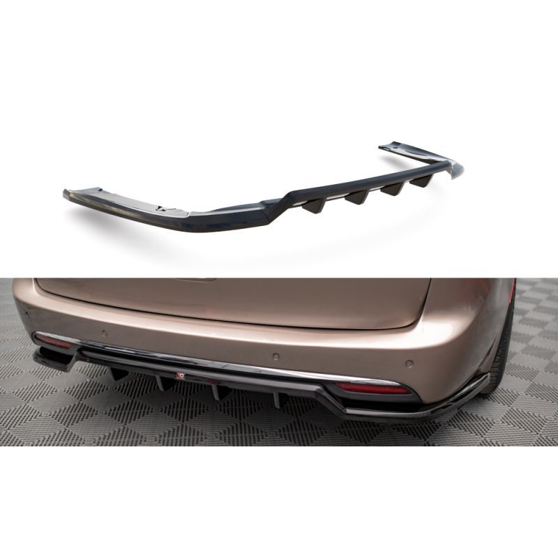 Maxton Central Rear Splitter (with vertical bars) Chrysler Pacifica Mk2 Gloss Black, MAXTON DESIGN