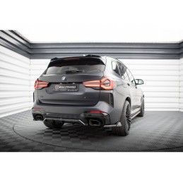 Maxton Central Rear Splitter (with vertical bars) BMW X3 M-Pack G01 Facelift Gloss Black, MAXTON DESIGN