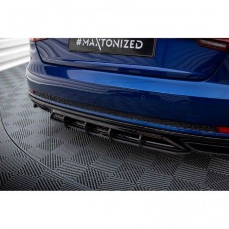 Maxton Street Pro Rear Diffuser Audi A4 Competition B9 Black-Red, MAXTON DESIGN
