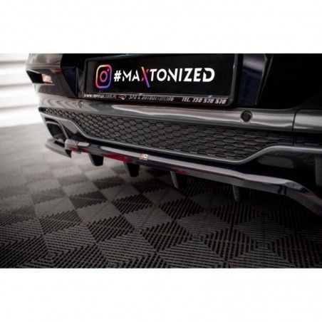 Maxton Central Rear Splitter (with vertical bars) V.2 BMW X4 M-Pack G02, MAXTON DESIGN