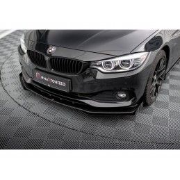 Maxton Street Pro Front Splitter + Flaps BMW 4 Gran Coupe F36 Black-Red + Gloss Flaps, MAXTON DESIGN