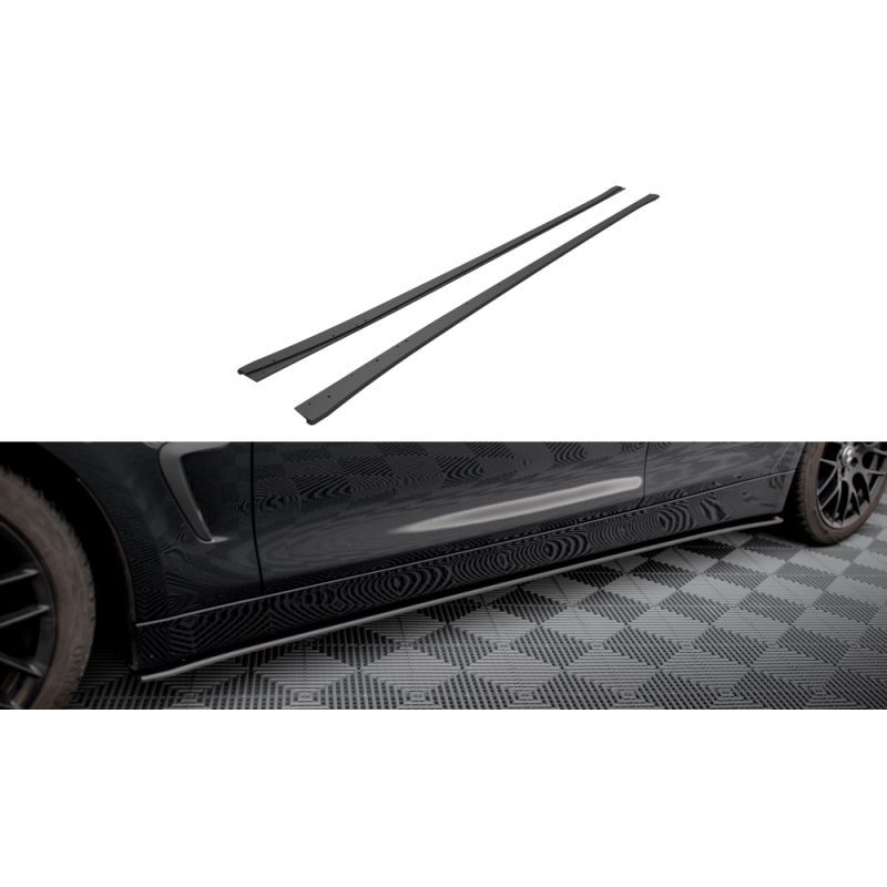 Maxton Street Pro Side Skirts Diffusers BMW 4 Gran Coupe F36 Black, MAXTON DESIGN