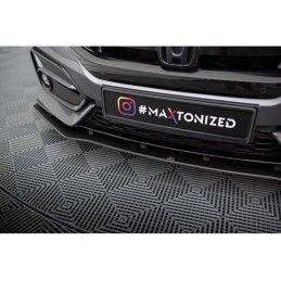 Maxton Street Pro Front Splitter Honda Civic Sport Mk 10 Black-Red, MAXTON DESIGN