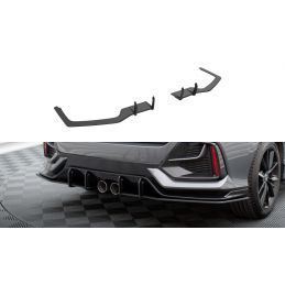 Maxton Street Pro Rear Side Splitters Honda Civic Sport Mk 10 Facelift Black, MAXTON DESIGN