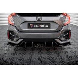 Maxton Street Pro Rear Side Splitters Honda Civic Sport Mk 10 Facelift Black, MAXTON DESIGN