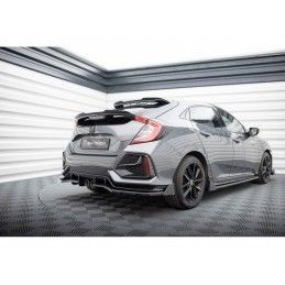 Maxton Central Rear Splitter (with vertical bars) + Flaps Honda Civic Sport Mk 10 Facelift, MAXTON DESIGN