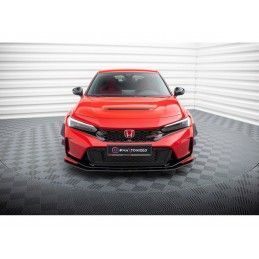 Maxton Street Pro Front Splitter Honda Civic Type-R Mk 11 Black-Red, MAXTON DESIGN