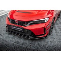 Maxton Street Pro Front Splitter + Flaps Honda Civic Type-R Mk 11 Black-Red + Gloss Flaps, MAXTON DESIGN