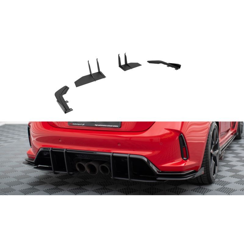 Maxton Street Pro Rear Side Splitters + Flaps Honda Civic Type-R Mk 11 Black + Gloss Flaps, MAXTON DESIGN