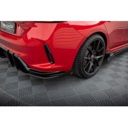 Maxton Street Pro Rear Side Splitters + Flaps Honda Civic Type-R Mk 11 Black-Red + Gloss Flaps, MAXTON DESIGN