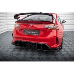 Maxton Street Pro Rear Side Splitters + Flaps Honda Civic Type-R Mk 11 Black-Red + Gloss Flaps, MAXTON DESIGN