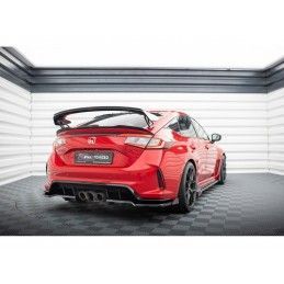 Maxton Central Rear Splitter (with vertical bars) V.1 + Flaps Honda Civic Type-R Mk 11, MAXTON DESIGN