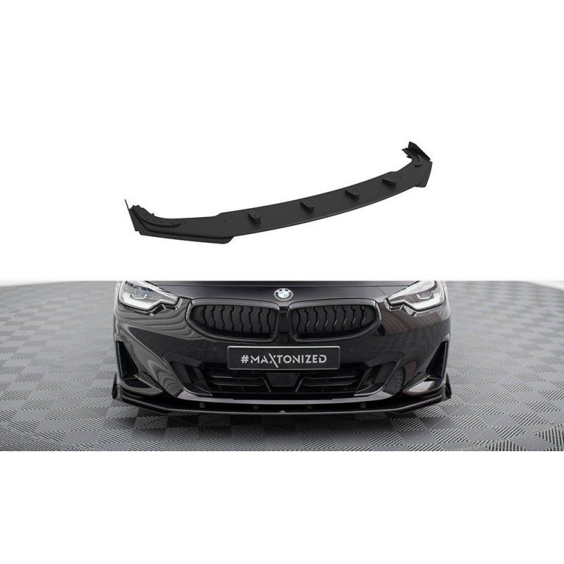 Maxton Street Pro Front Splitter + Flaps BMW 2 Coupe G42 Black + Gloss Flaps, MAXTON DESIGN