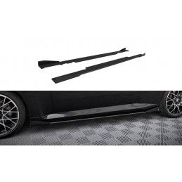 Maxton Street Pro Side Skirts Diffusers + Flaps BMW 2 Coupe G42 Black + Gloss Flaps, MAXTON DESIGN