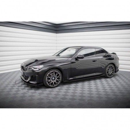 Maxton Street Pro Side Skirts Diffusers + Flaps BMW 2 Coupe G42 Black + Gloss Flaps, MAXTON DESIGN