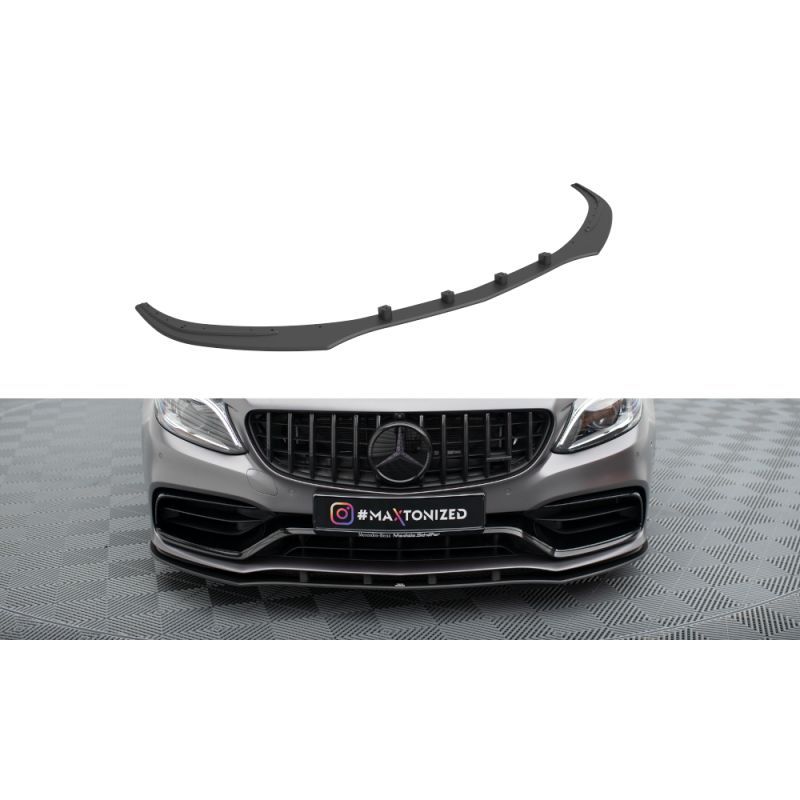 Maxton Street Pro Front Splitter Mercedes-AMG C63 Sedan / Estate W205 Facelift Black, MAXTON DESIGN