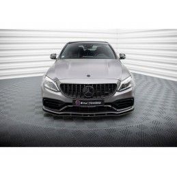 Maxton Street Pro Front Splitter Mercedes-AMG C63 Sedan / Estate W205 Facelift Black, MAXTON DESIGN