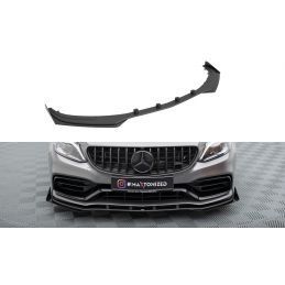 Maxton Street Pro Front Splitter + Flaps Mercedes-AMG C63 Sedan / Estate W205 Facelift Black + Gloss Flaps, MAXTON DESIGN