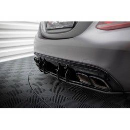 Maxton Street Pro Rear Diffuser Mercedes-AMG C63 Sedan / Estate W205 Facelift Black, MAXTON DESIGN