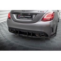 Maxton Street Pro Rear Diffuser Mercedes-AMG C63 Sedan / Estate W205 Facelift Black, MAXTON DESIGN