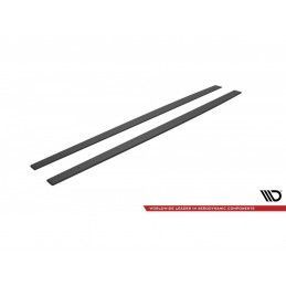 Maxton Street Pro Side Skirts Diffusers Mercedes-AMG C63 Sedan / Estate W205 Facelift Black-Red, MAXTON DESIGN