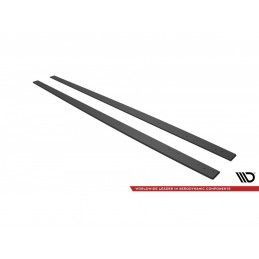 Maxton Street Pro Side Skirts Diffusers Mercedes-AMG C63 Sedan / Estate W205 Facelift Black-Red, MAXTON DESIGN