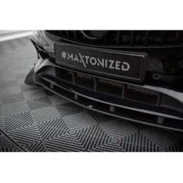 Maxton Street Pro Front Splitter + Flaps Mercedes-Benz A AMG-Line W176 Facelift Black + Gloss Flaps, MAXTON DESIGN