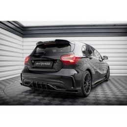Maxton Street Pro Rear Side Splitters + Flaps Mercedes-Benz A AMG-Line W176 Facelift Red + Gloss Flaps, MAXTON DESIGN