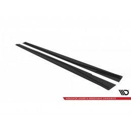 Maxton Street Pro Side Skirts Diffusers Mercedes-Benz A AMG-Line W176 Facelift Black-Red, MAXTON DESIGN