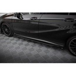 Maxton Street Pro Side Skirts Diffusers + Flaps Mercedes-Benz A AMG-Line W176 Facelift Black + Gloss Flaps, MAXTON DESIGN