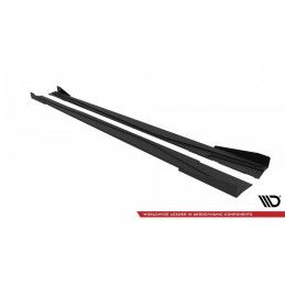 Maxton Street Pro Side Skirts Diffusers + Flaps Mercedes-Benz A AMG-Line W176 Facelift Black-Red + Gloss Flaps, MAXTON DESIGN