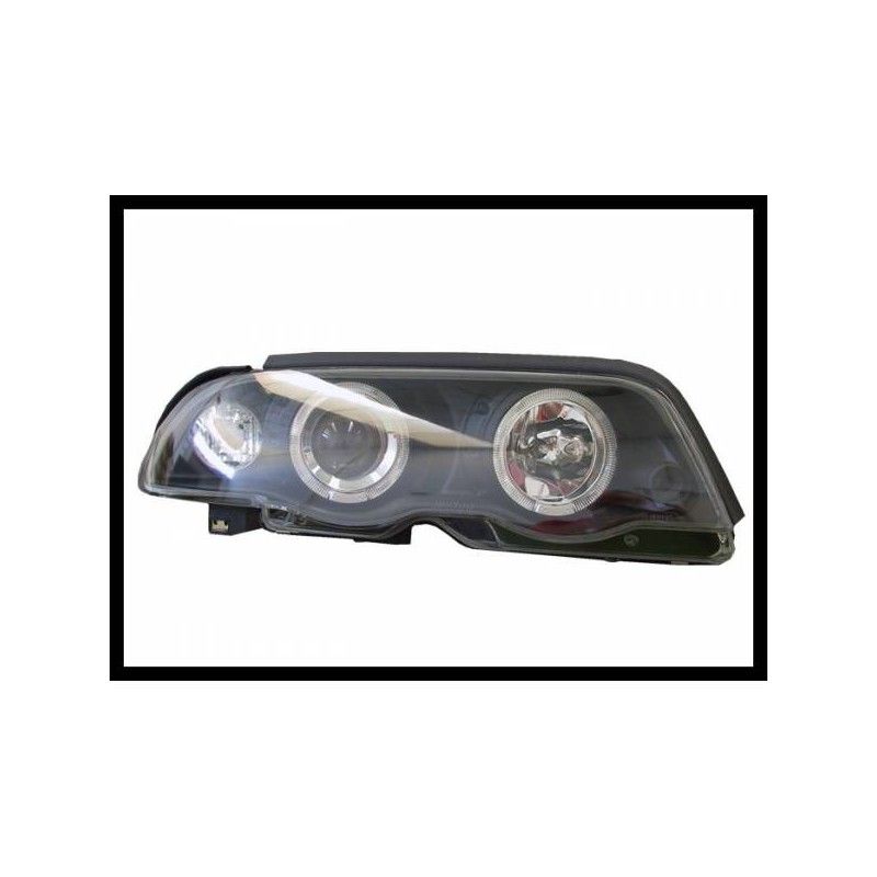 Set De Phares Avant Angel Eyes BMW E46 1998-2001 4-Porte Avec Clignotant Noir, Nouveaux produits eurolineas