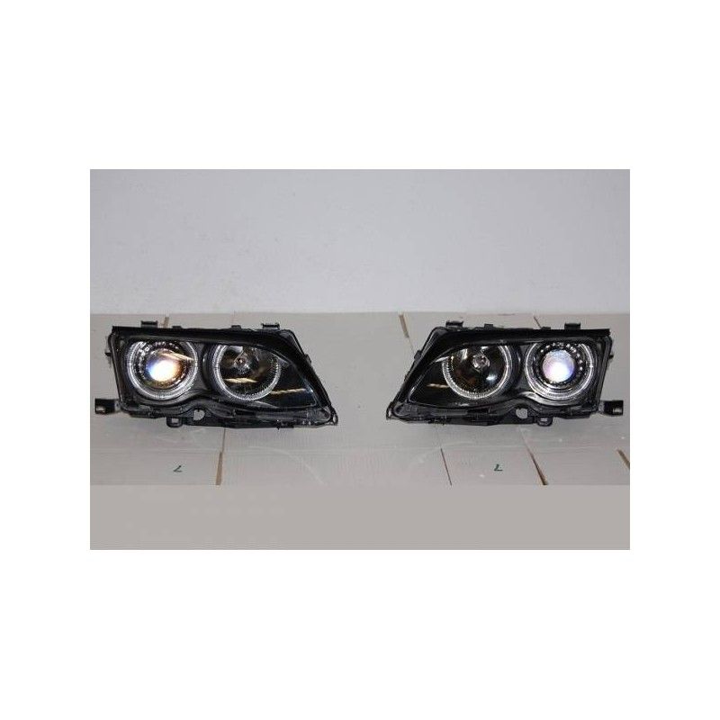 Set De Phares Avant Angel Eyes BMW E46 2002-2005 4-Porte Noir, Nouveaux produits eurolineas