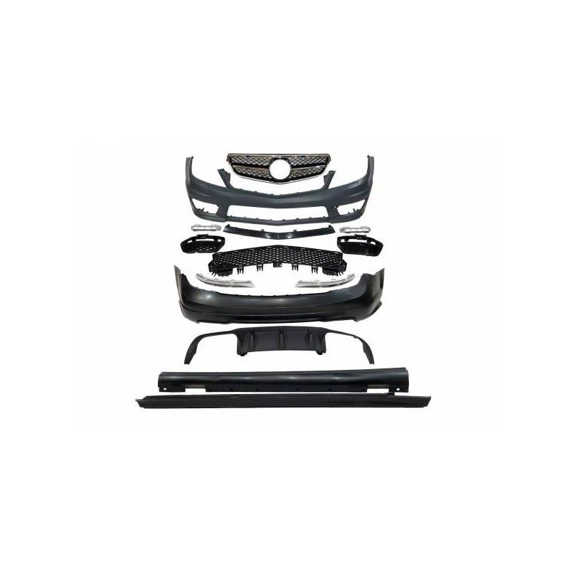 Kit De Carrosserie Mercedes W204 4P 2007-2013 look AMG C63 Calandre, W204