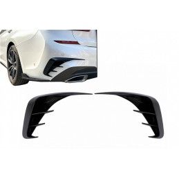 Rear Bumper Flaps Side Fins Flics suitable for BMW 3 Series G20 G21 G28 M-Sport (2018-up) Piano Black, Nouveaux produits kitt