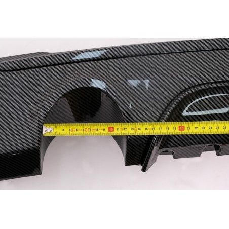 Rear Bumper Spoiler Valance Diffuser Double Outlet for Single Exhaust suitable for BMW 2 Series F22 F23 (2013-) Carbon Look, Nou