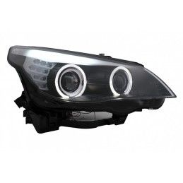 LED Angel Eyes Headlights suitable for BMW 5 Series E60 E61 (2003-2007) Black LCI Design, Nouveaux produits kitt