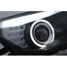 LED Angel Eyes Headlights suitable for BMW 5 Series E60 E61 (2003-2007) Black LCI Design, Nouveaux produits kitt