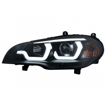 Tube Light LED DRL Angel Eyes Headlights suitable for BMW X5 E70 (2007-2013) Black, Nouveaux produits kitt