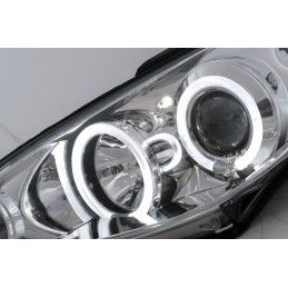 Angel Eyes Headlights suitable for Peugeot 206 (1998-2002) Chrome, Nouveaux produits kitt