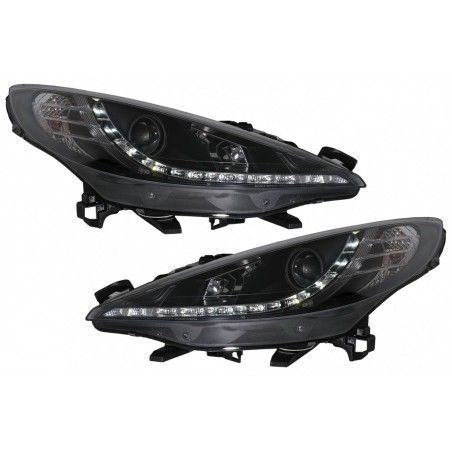 LED DRL Headlights suitable for Peugeot 207 (05.2006-06.2012) Black, Nouveaux produits kitt