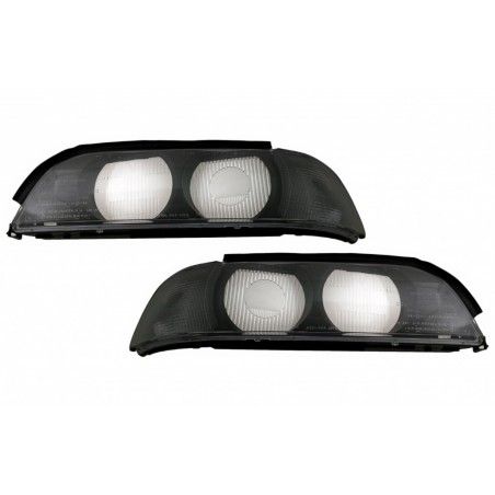 Headlights Lens Left and Right Side Smoke Grey suitable for BMW 5 Series E39 (1995-2000), Nouveaux produits kitt