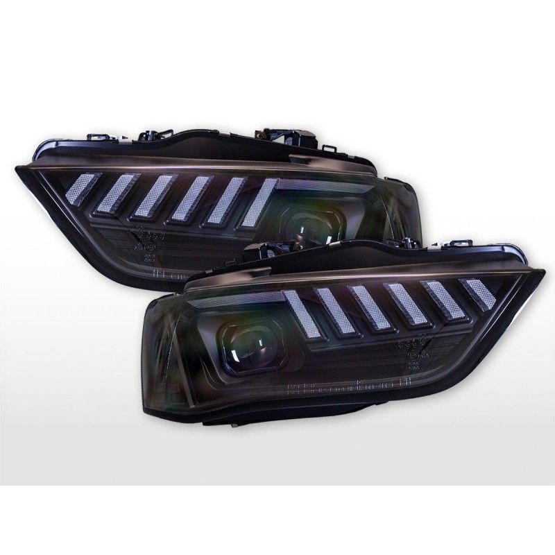 Jeu de phares LED Feux diurnes LED Audi A4 8K année 13-15 noir pour conduite à droite, Eclairage Audi