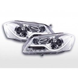 Phare Daylight LED DRL look VW Passat B7 3C 10- chrome, Passat B7 10-15