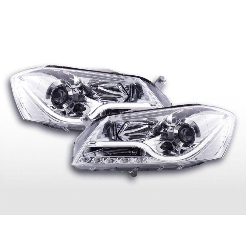 Phare Daylight LED DRL look VW Passat B7 3C 10- chrome, Passat B7 10-15