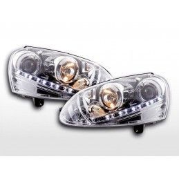 Phare Daylight à LED DRL look VW Golf 5 type 1K 03-08 chromé pour conduite à droite, Golf 5