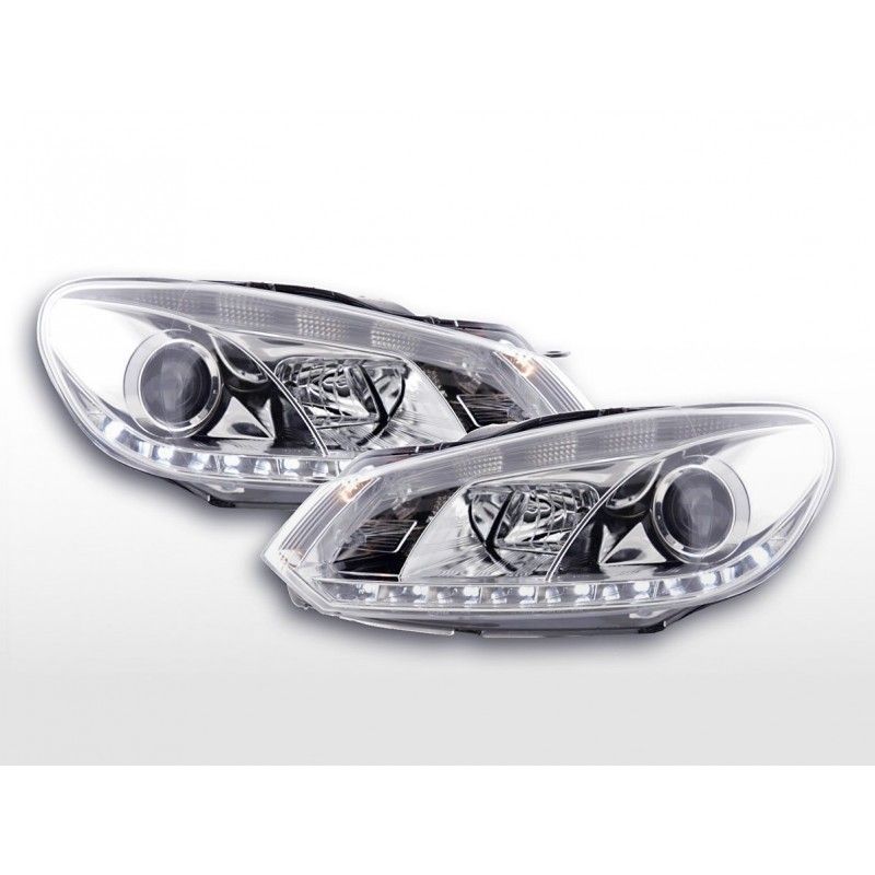 Phare Daylight LED Feux de jour LED VW Golf 6 type 1K 08- chrome pour conduite à droite, Golf 6