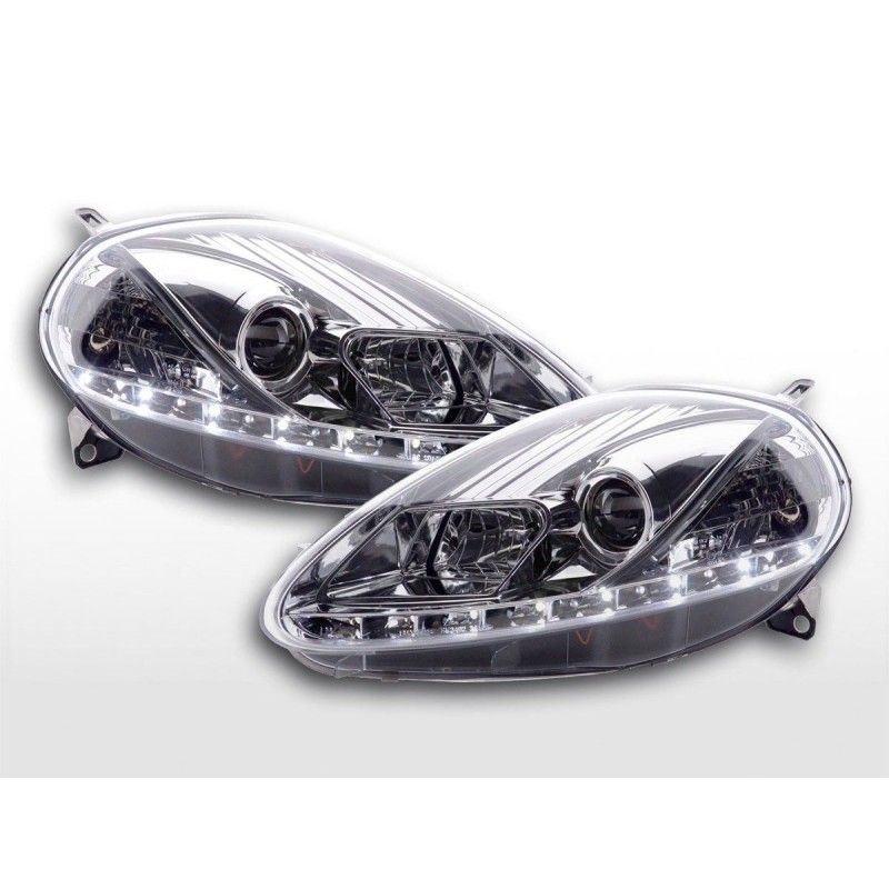 Phare Daylight LED DRL look Fiat Grande Punto type 199 05-08 chrome, Grande Punto (199)